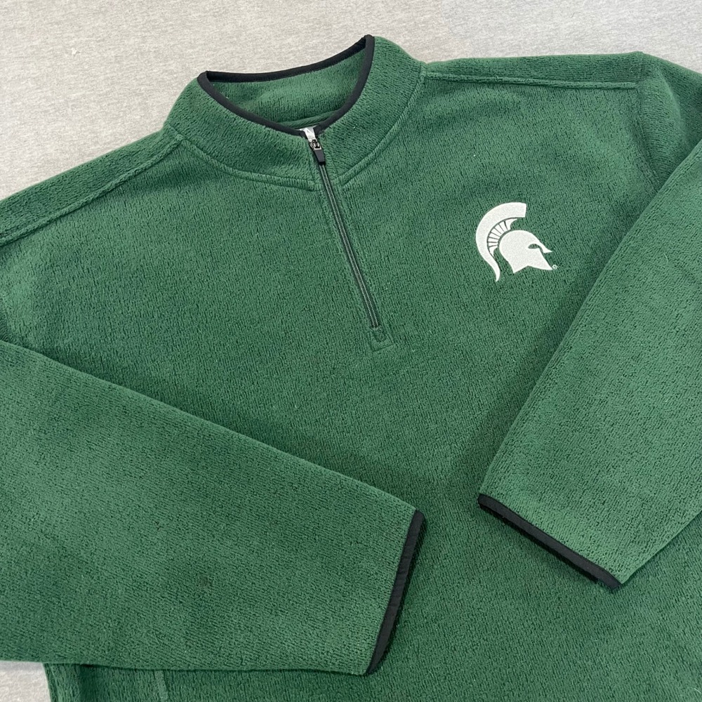 Knights Apparel Michigan State Spartans 2XL Green Fleece Quarter Zip Pullover